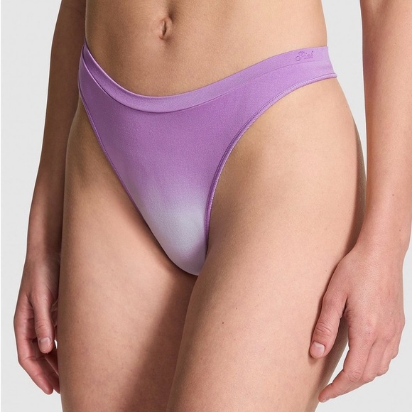 3/25$ NWT PINK Victoria’s Secret Purple Ombre Seamless High Leg Thong – XS - Picture 1 of 6